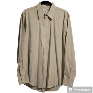 Vtg Burberry of London Oxford Dress Shirt Men's 16-35 Sage Long Sleeve Luxe 90's